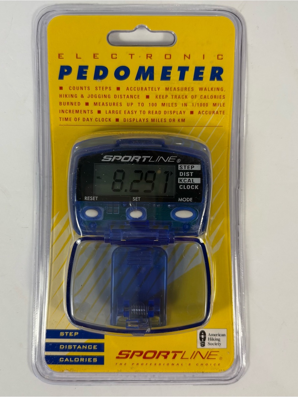 Sportline 345 Electronic Pedometer Calorie/Step/Distance Counting - New Sealed